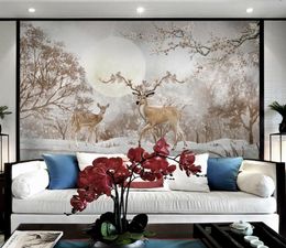 Custom 3D wallpaper sticker Forest Fawn wallpaper for kids room Bedroom living room wall papers home decor TV backdrop