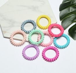 Telephone Wire Hairbands Frosted Coloured Hair Bands Rubber Hair Ties Elastic Girls Headwear Ponytail Holder Women Hair Accessories DW4770