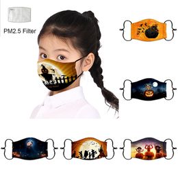 Halloween pumpkin kids designer face mask with filter dust-proof face mask personalized parody cross-border breathable face masks