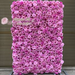 12pcs/lot Artificial Wedding Flowers Wall And Pink Rose Fake Flower Runner Use Rose For Wedding Background Decoration 3D DIY