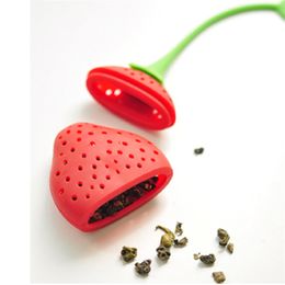 Strawberry shape silicone tea infuser strainer silicon tea filler bag ball dipper XB1