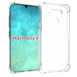 shockproof Clear transparent TPU with Four Corner Protective Case Cover Compatible for LG Harmony 4,Premier Pro Plus L455DL velvet 5G