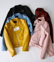 Women's Za Classic Leather Jacket Coat Long Sleeved Yellow Pu Coat 5 Colour Outerwear Y190827