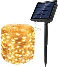 Solar Powered String Fairy Lights, 2 Modes 10m 100 LED 33ft Waterproof for Outdoor Garden Christmas Wedding Party Decoration