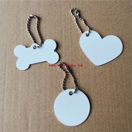 sublimation aluminum rectangle bones heart blank keychains hot transfer printing key ring two sides can printed 15pieces/lot T200804