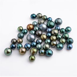 50 Pieces Wholesale Freshwater Cultured Round Loose Pearls Half-drilled Peacock Colour Different Size for DIY Earring and Pendant