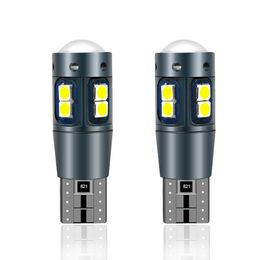 10Pcs Car T10 194 LED Bulb W5W 192 Blue 3030 10SMD Canbus Car Licence Plate Lights Dome Festoon Lamp Door Side Map Lights Super Bright