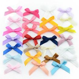 Handmade Small Polyester Satin ribbon Bow Flower Tie Appliques Wedding Scrapbooking Embellishment Crafts Accessory