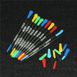 smoking hand tools 100pcs wax dabber with silicone tip Concentrate Dab Tool Ego glass nectar collector DHL