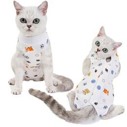 Cute Fruit print Cat Breathable Surgical Recovery Suit Pet cat Sterilisation suit Surgery Wear Anti Licking Wounds clothes will and sandy