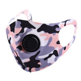 17styles Breathing Valve Mask Camo Face Masks PM2.5 Anti Dust Protective Masks Washable Reusable Anti Fog Haze Adult Mouth Cover GGA3598-4