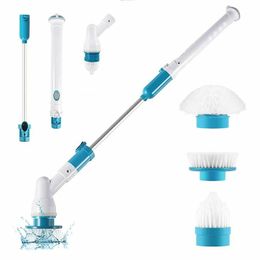 Turbo Scrub JX8389 Electric Automatic Cleaning Brush Wireless Charging Rotating Floor Brush Waterproof Long Handle Telescopic Cleaning Mops