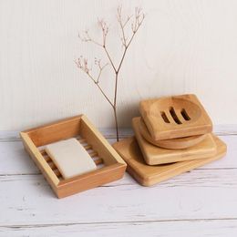 3 Styles Simple Natural Bamboo Soap Dish Bamboo Soap Holder Bathroom Soap Rack Plate Tray LX2458