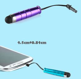 1000pcs/lot Promotion Mini Stylus Touch Pen Capacitive touch pen with dust plug for mobile phone tablet pc cheap price