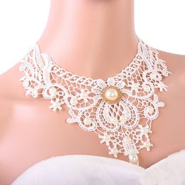 2020 Korean New Bridal Accessories Retro White Lace Collarbone Chain Beautiful Boutique Elegant Necklace Authentic Wholesale