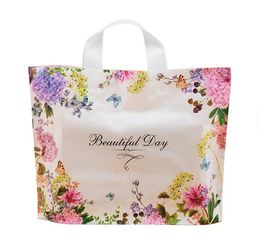 Plastic Shopping Gift Bags Flower Thickened Clothing Storage Pounch Party Supplies Shopping Food Packaging Packing Bags