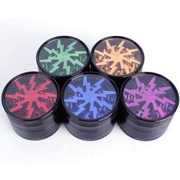 NEW Tobacco Smoking Herb Grinders Four Layers Aluminium Alloy Grinder 100% Metal 63mm 5 Colours With Clear Top Window Lighting