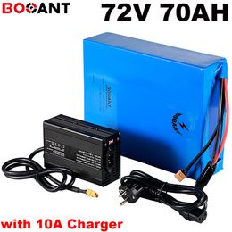 Poweful 9000w 7000w 20S 20P 72v 70ah E-bike lithium battery for Samsung Sanyo LG 18650 electric bike +10A Charger