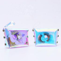 3D Eyelashes Packing Boxes Laser Lash Bag Lashes Package Storage Cases Makeup Cosmetic Case Mink Transparent Eyelash Bag GGA3555-2