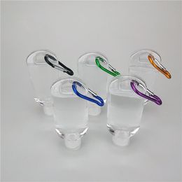 30pcs 50ML Empty Alcohol Refillable Bottle with Key Ring Hook Clear Transparent Plastic Hand Sanitizer Bottle for Travel