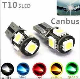 500Pcs-Pack Car Error Free Canbus T10 194 192 168 W5W 5smd LED Bulbs White Dome Map Door Courtesy Light Licence Plate Light