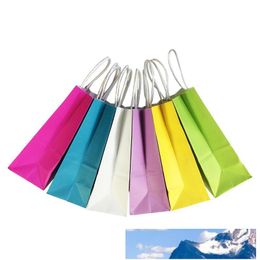 DIY Multifunction soft Colour paper bag with handles/ 21x15x8cm/ Festival gift bag /High Quality shopping bags kraft paper