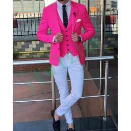 Classic Two Buttons Handsome Groomsmen Notch Lapel Groom Tuxedos Men Suits Wedding/Prom Best Man Blazer ( Jacket+Pants+Vest+Tie) W173