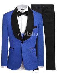 New Style One Button Handsome Shawl Lapel Groom Tuxedos Men Suits Wedding/Prom/Dinner Best Man Blazer(Jacket+Pants+Tie+Vest) W271