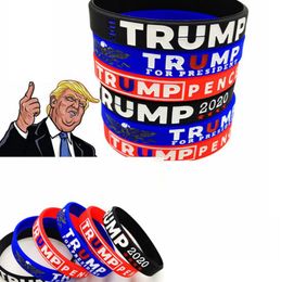 Trump 2020 bracelet Silicone Rubber Sport Wrist Band Trump Supporters Bangles Wristbands for President Vote 2020 party Favour LJJK2446