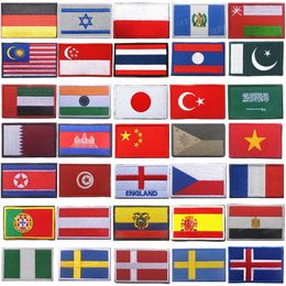 World Countries Patch Embroidery Stripes Israel Russia Turkey France EU Netherlands Flag Tactical Military Army Applique Stripes