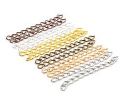 300pcs/lot 50mm Necklace Extension Chain Bulk Bracelet Extended Chains Tail Extender For Jewellery Making Findings