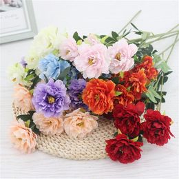 Fake Hibiscus (6 heads/piece) 31.89" Length Simulation Peony for Wedding Home Decorative Artificial Flowers