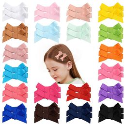 31Pcs Baby Girls 2 Inch Solid Ribbon Small Hair Bow Hairpin Hair Clip Barrettes Kids Hair Accessories Beautiful HuiLin