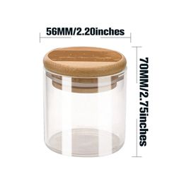 Thick Glass Wood Silicone Seal Storage Bottle Dry Herb Tobacco Spice Miller Stash Case Grinder Cigarette Smoking Box Holder Accessories DHL