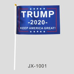 Trump Hand Flags with Plastic Poles , 100% Polyester Single Side Printing All Countries, professtional factory of flags and banners