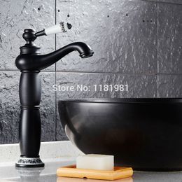 Designer Faucet Antique Brass Black Finished Basin Mixer Taps Deck Mounted Single Holder Black Faucet B3255