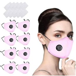 8Pc Reusable Face Mask With 16Pcs Philtres Cotton Breathable Masks For Germ Protection For Adults Free Shipping Face Maks Bandana