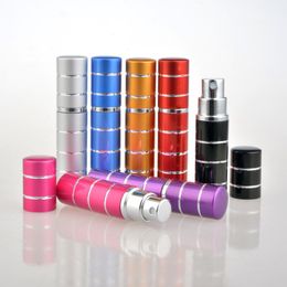 5ml Anodized Aluminum Silver Ring Glass Perfume Bottle Atomizer Mini Empty Glass Refillable Spray Vial LX2443