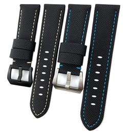 24mm Top Quality Nylon Canvas Leather Watch Strap For PAM Watchband pam01661 00441 1312 111 Wrist Band Bracelet Accessories 22mm P263o