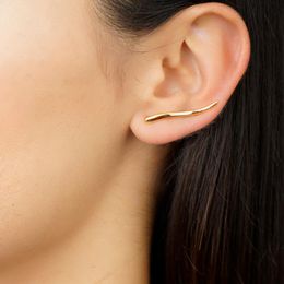 ROXI Minimalist 925 Sterling Silver Climber Small Stud Earrings for Women Everyday Jewelry Simple Ear Cuff Long Ears Crawler4454631