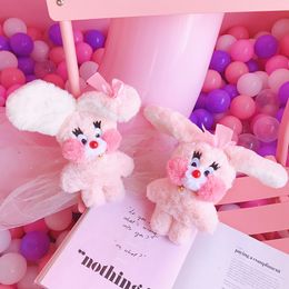 Soft Korea Ins Cafe Mimi Mouse Plush Doll Stuffed Animal Pink Bunny Big Ear Red Cheek Baby Toys for Children Birthday Gift Girls