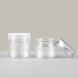 20 G 30 ML Plastic Jars Round Clear Leak Proof Cosmetic Container Jars with Aluminium Lids for Lotions Travel Make Up Storage 0.7 Oz 1Ounce