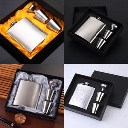 flask kits UK - 7oz Stainless Steel Wine Pot Cup Set Hip Flask Bottle Gray Kit High Quality Mug Suit Free Gift Glass Funnel 11 9zp B2
