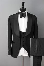 Custom Made Groomsmen Shawl Lapel Groom Tuxedos One Button Men Suits Wedding/Prom/Dinner Best Man Blazer ( Jacket+Pants+Tie+Vest ) K439