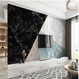 Modern minimalist creative abstract geometric marble luxury background wall 3d stereoscopic wallpaper