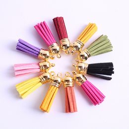 Suede Tassel For Keychain Straps Jewellery Charms Leather Tassel 40mm DIY Jewellery Bracelet Making findings