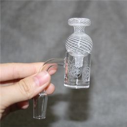 Bevelled Edge Quartz Banger Carb Cap with 14mm Male Female Thick banger Domeless nail for Dab Rig Bong