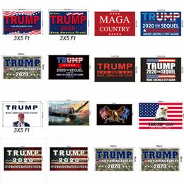 Trump Flag 90*150cm 13 Styles Trump 2020 Keep America Great MAGA Flag American Presidential Election Trump Flags CYZ2483 30Pcs