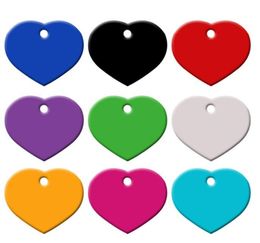 Wholesale 100Pcs Heart Love Personalised Dog Cat Pet ID Tags Customised Engraving Name Phone No. For Dog Pet