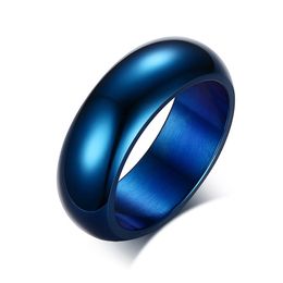 2020 New Fashion Blue Rings 316L Stainless Steel Rings Engagement Wedding Bands For Men Women Jewelry